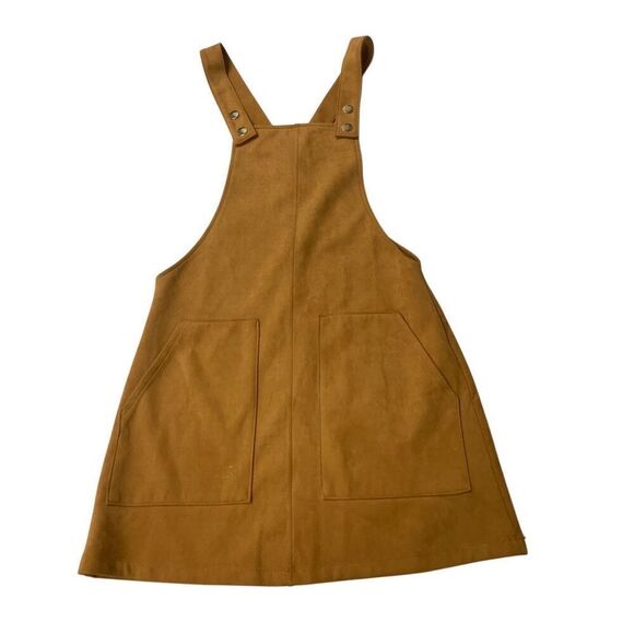 Tan Microsuede Overall Dress - Picture 1 of 4